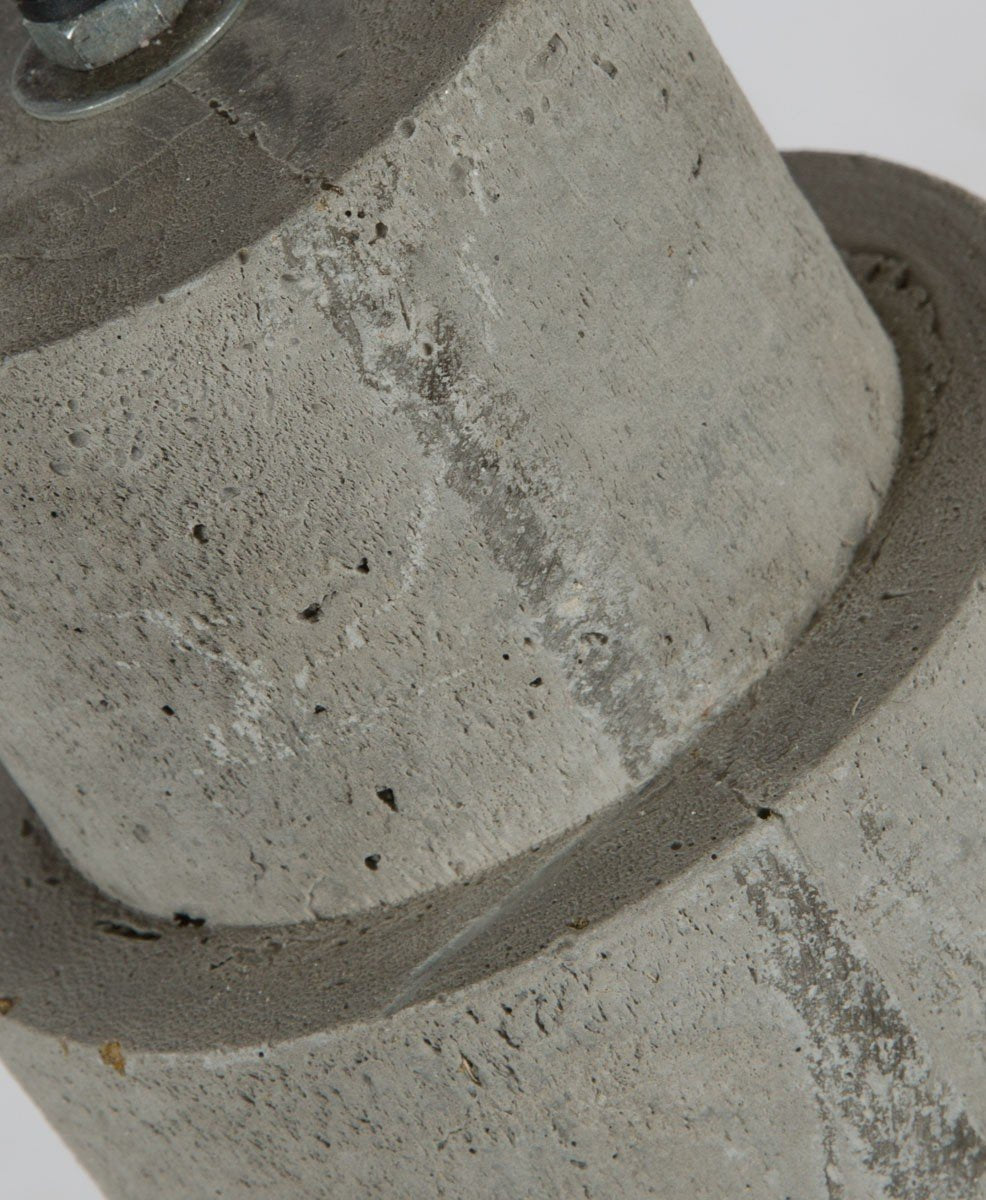 Hanging Light Concrete Shade with Mango Wood Holder-abc