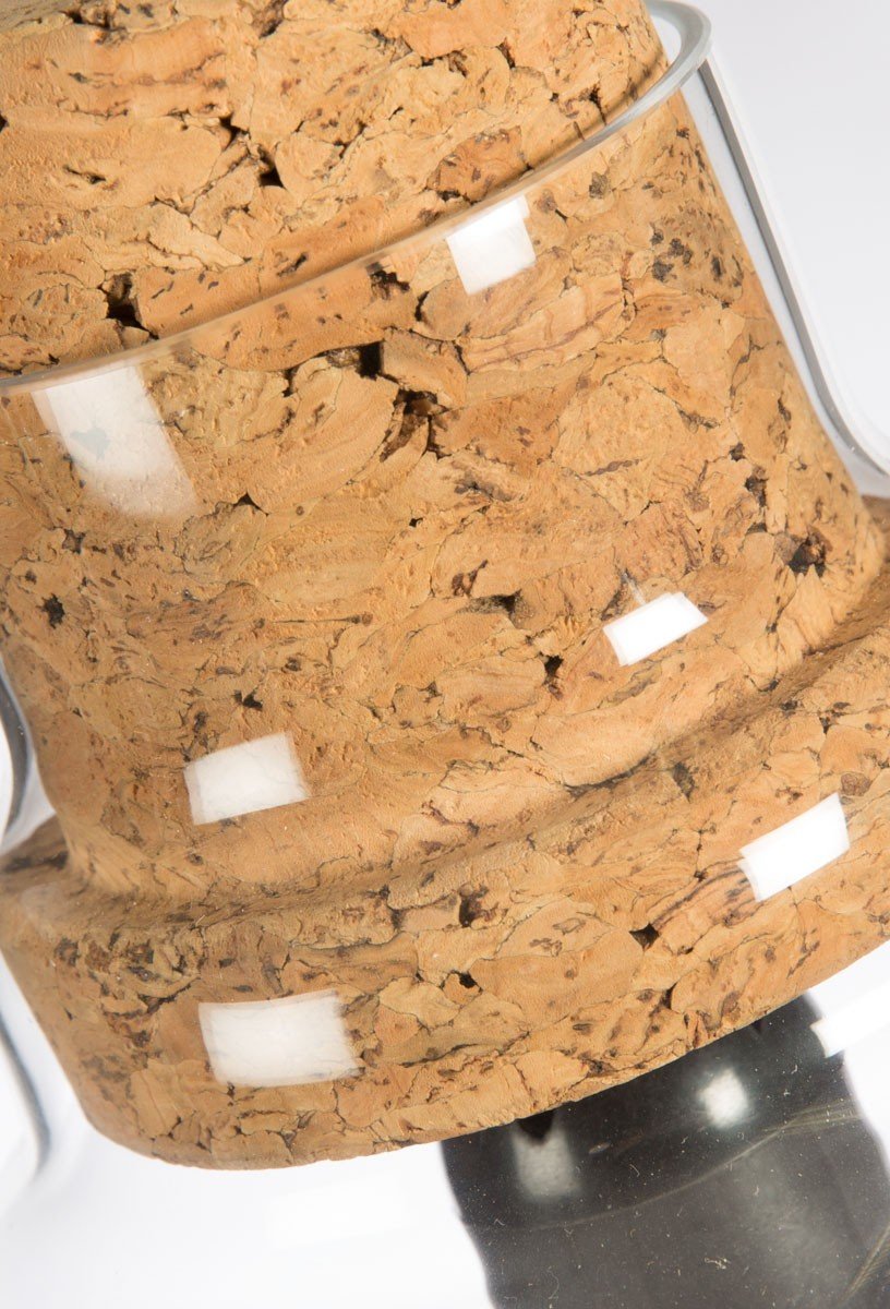 Clear Glass Pendant Light with Cork Holder and Aluminium Canopy-abc