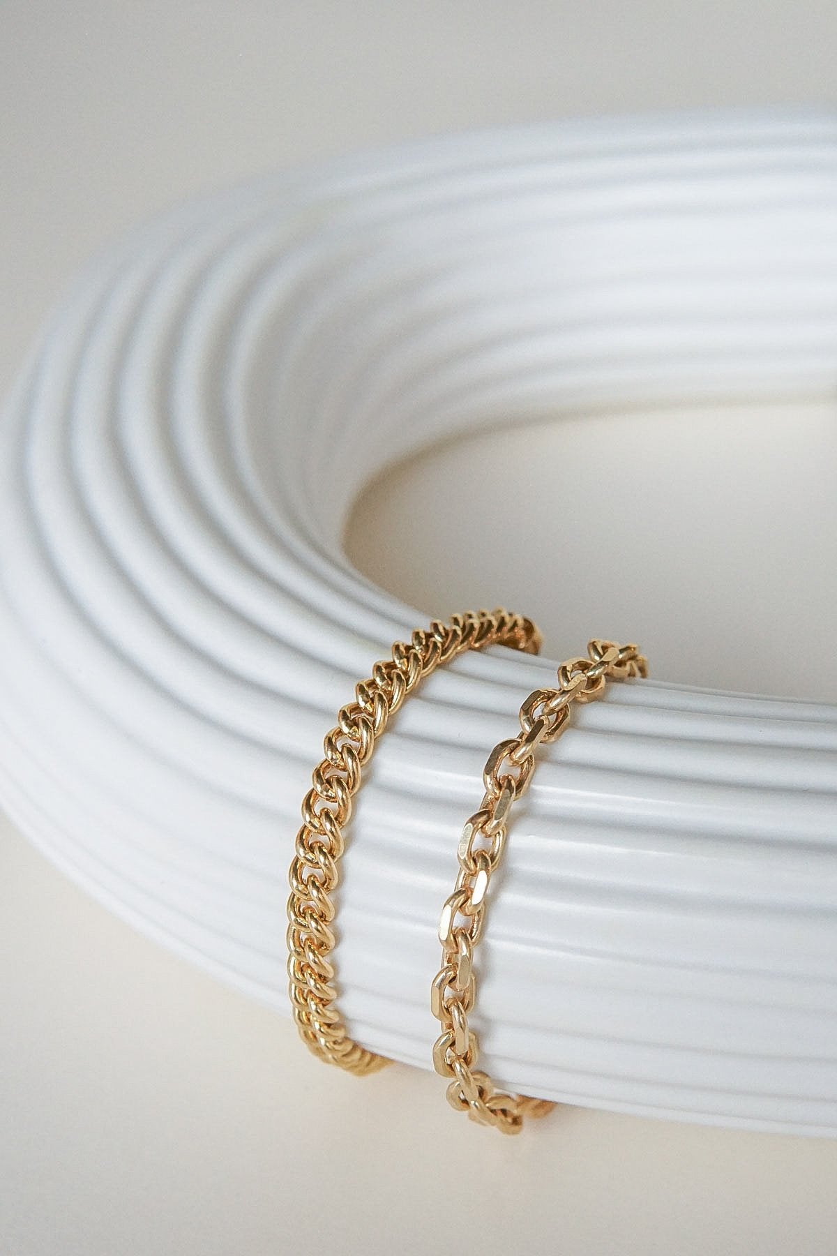 Chunky chain bracelet gold plated-abc