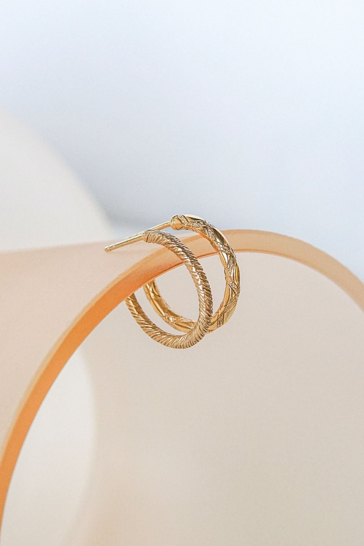 Vintage love earring gold plated (20mm)-Earring-wildthings_collectables-Gold plated-Single piece--abc