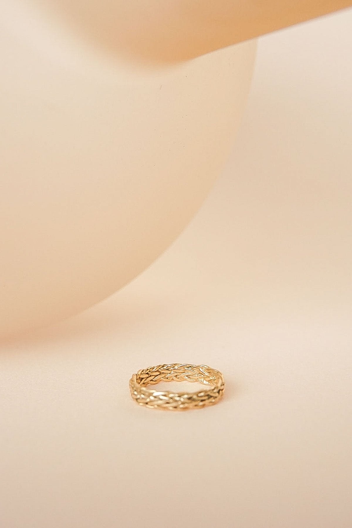 Five strand braided ring gold plated-abc
