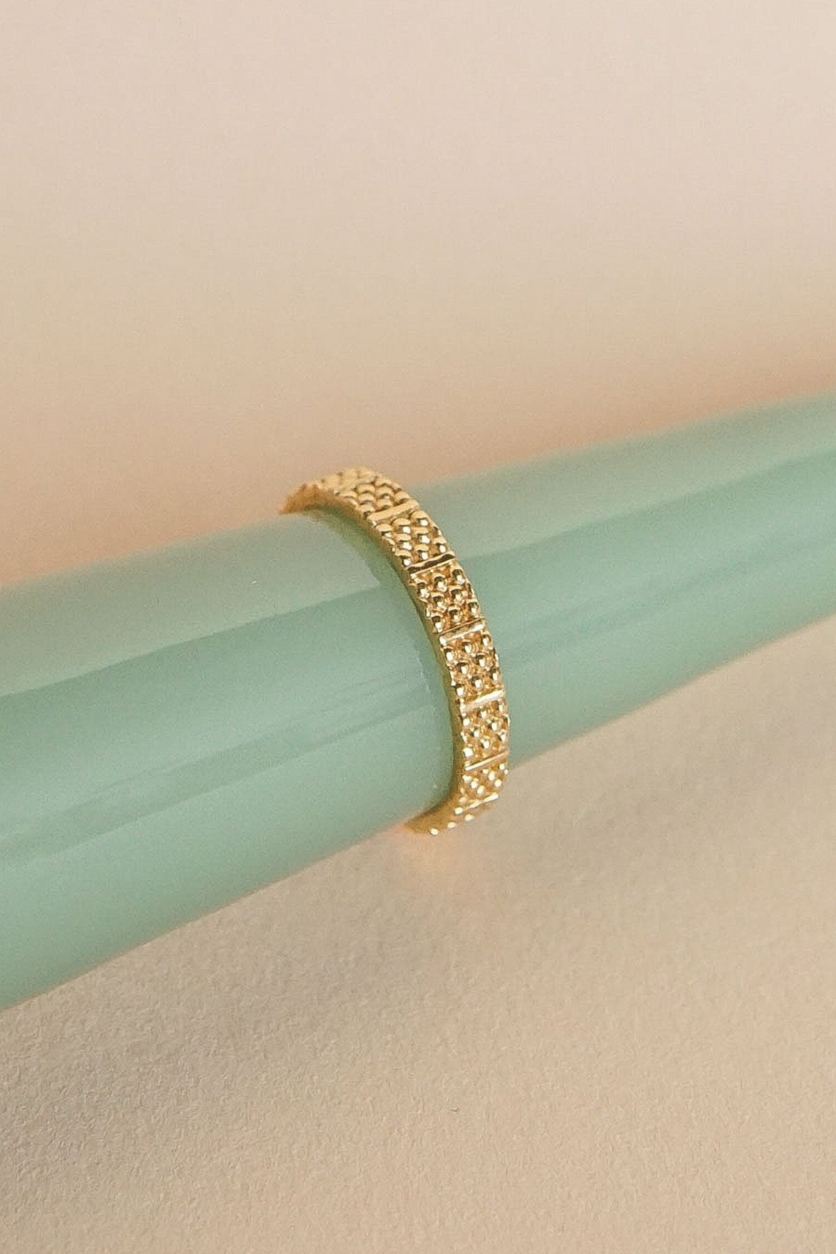 Dots n stripes ring gold plated-abc