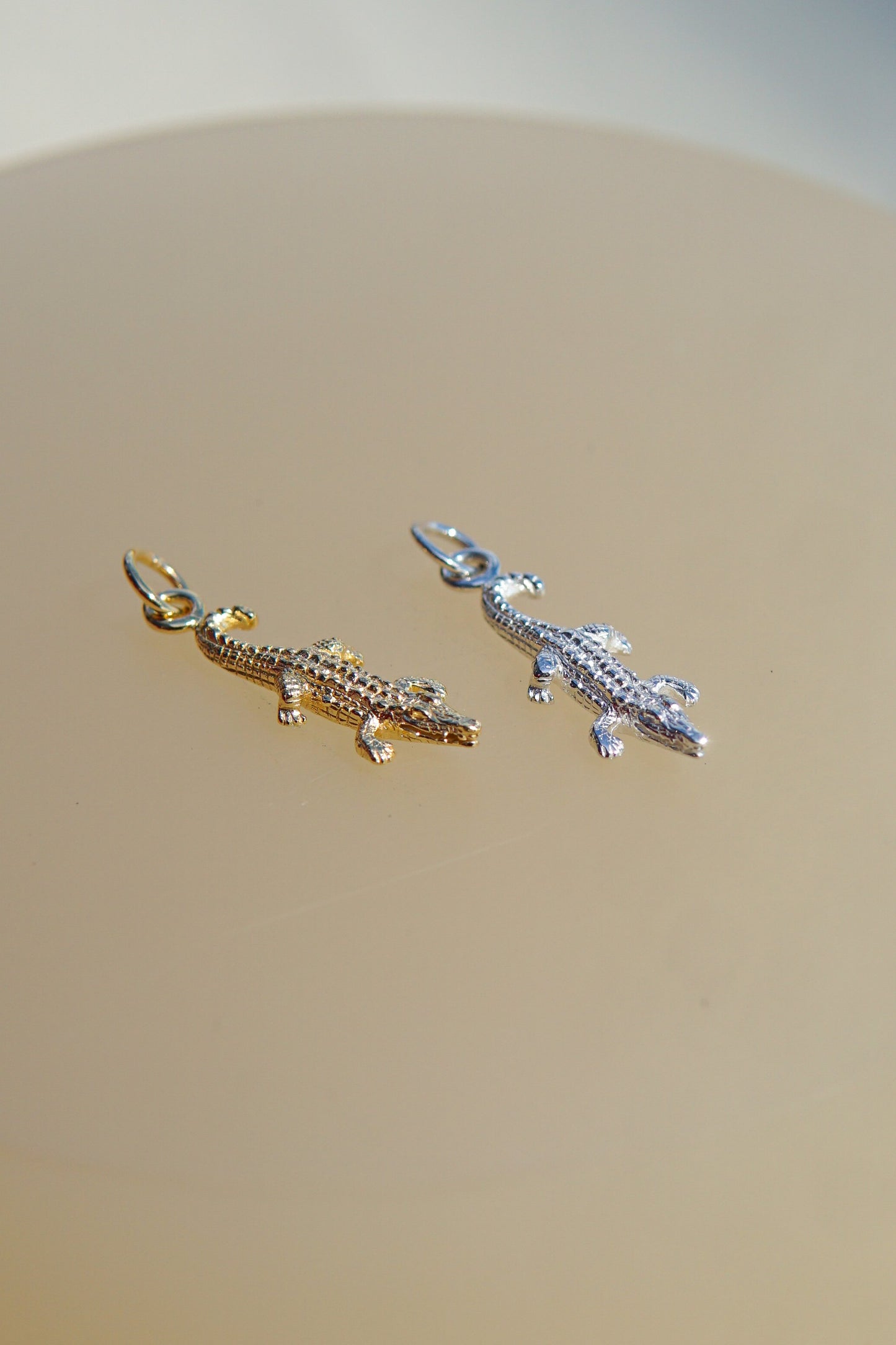 Crocodile pendant silver-abc