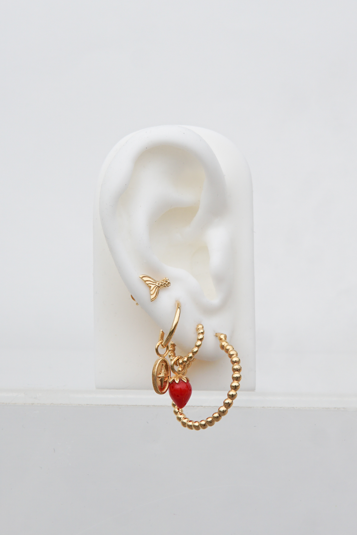 Dots hoop gold plated 23mm-abc