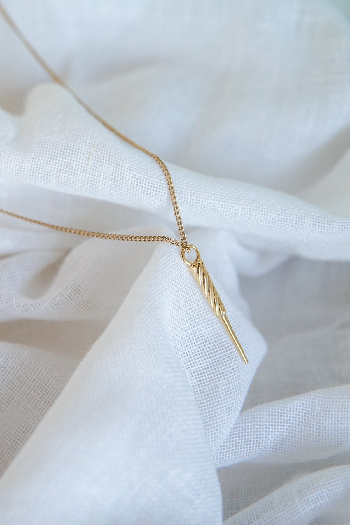 Ice pick pendant gold plated-abc