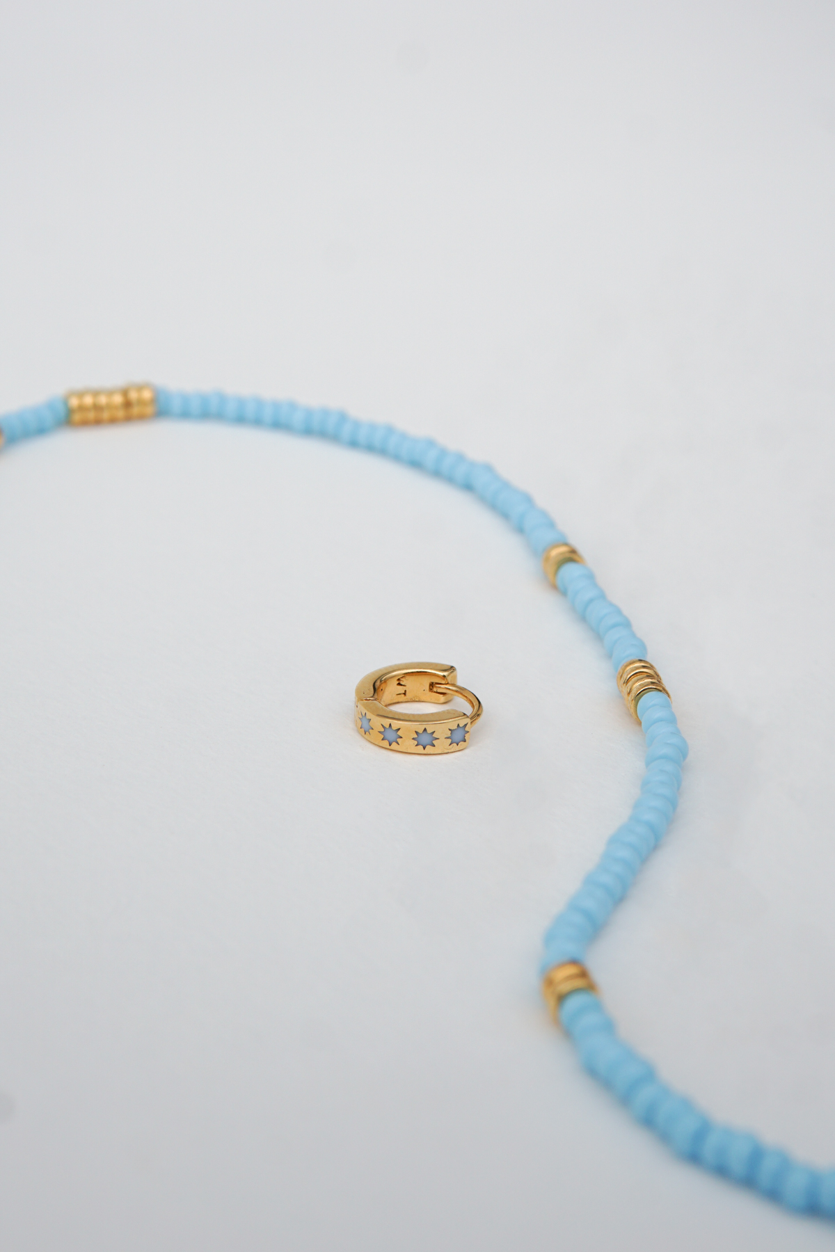 Blue clasp necklace gold plated-abc