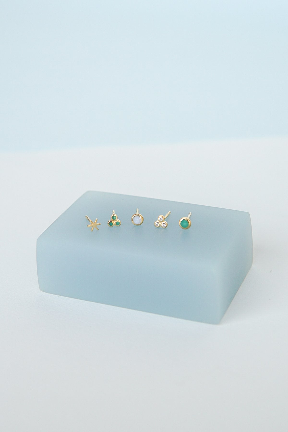 Sea green stud gold plated-Stud-wildthings_collectables-Gold plated---abc