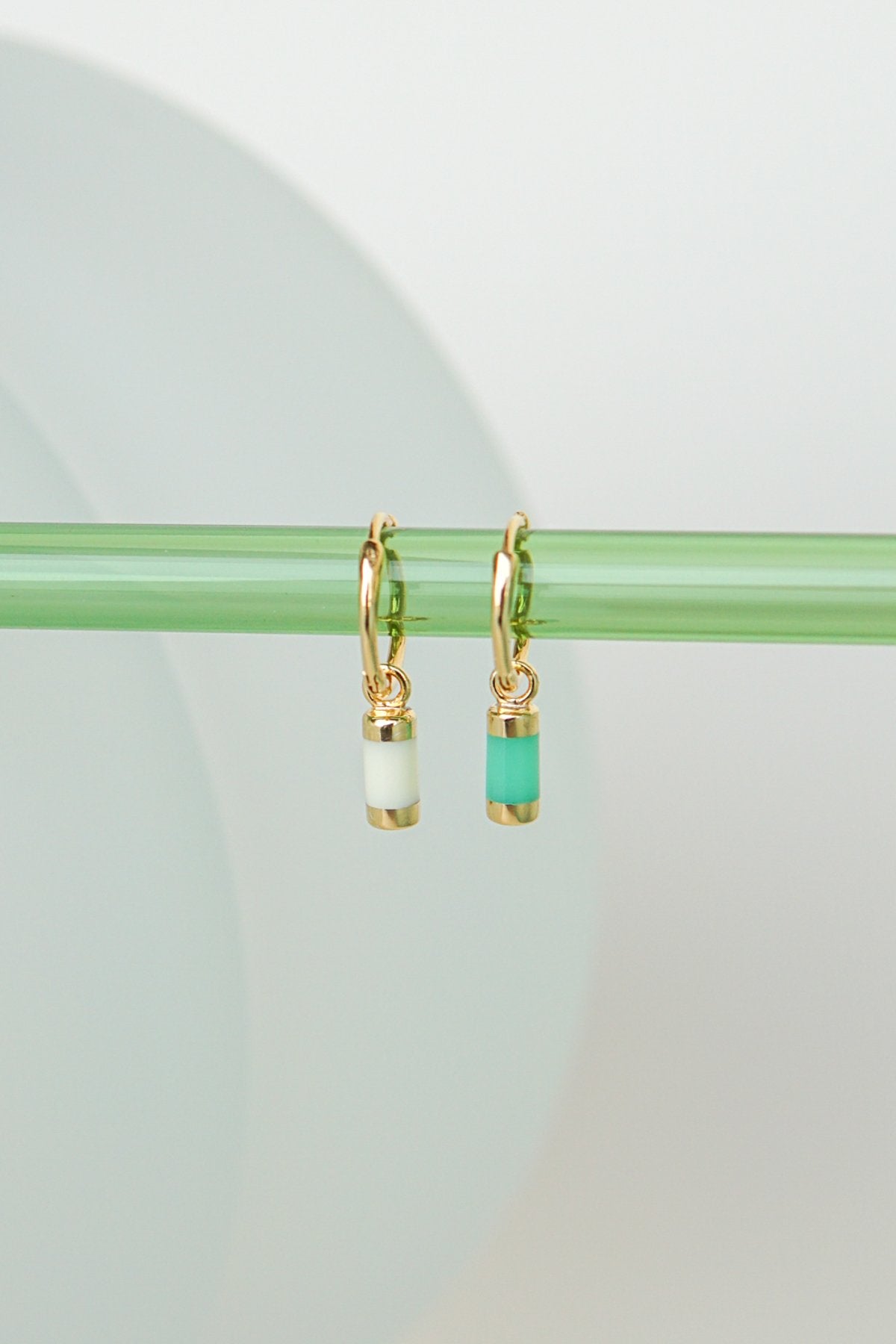 Cloud white earring gold plated-abc