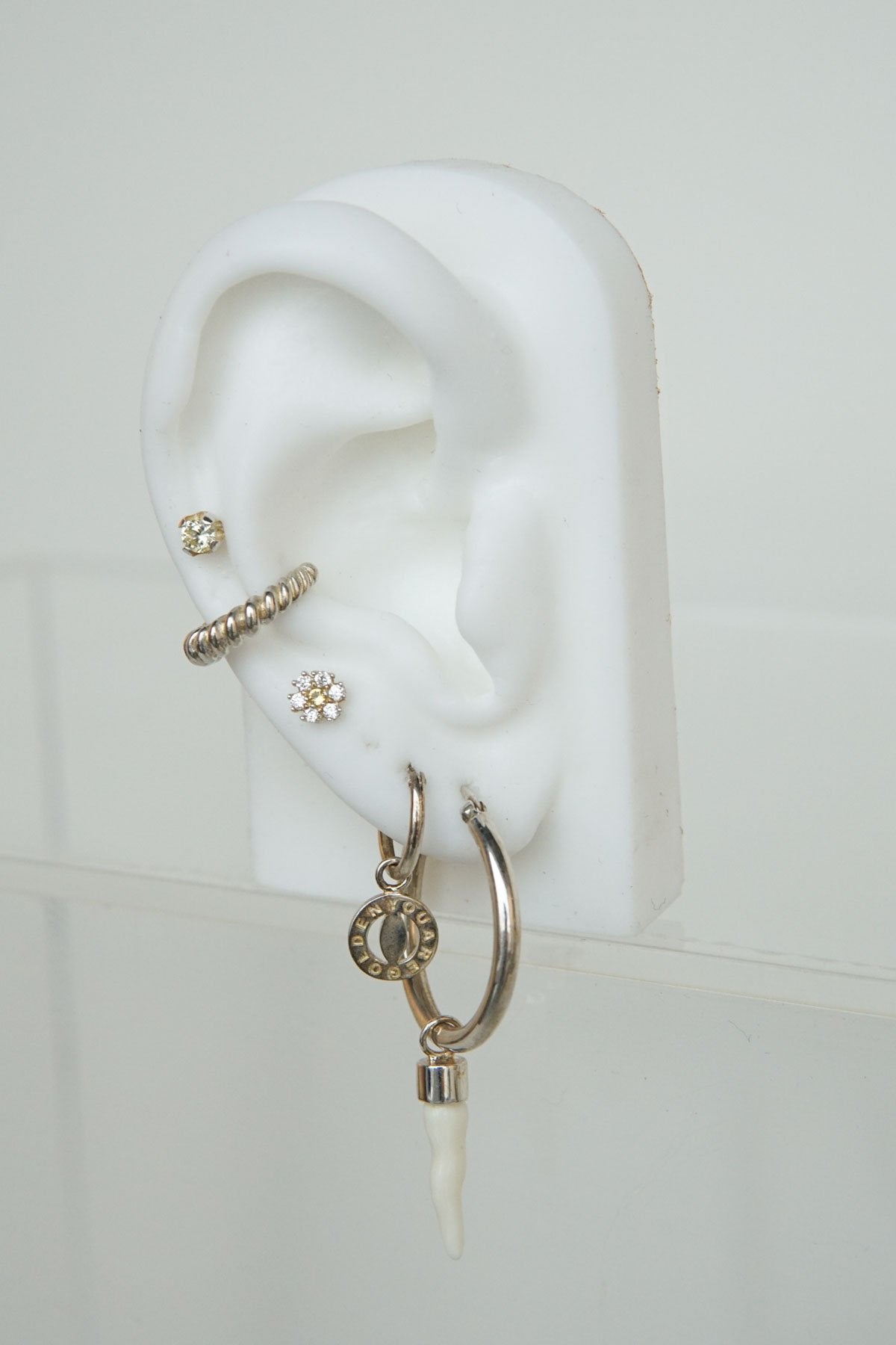 Ice flower stud silver-abc