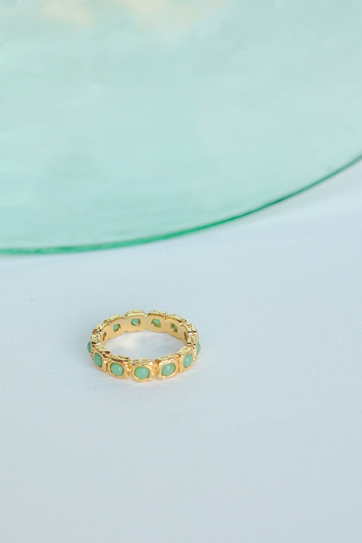 Eternity aqua ring gold plated-abc