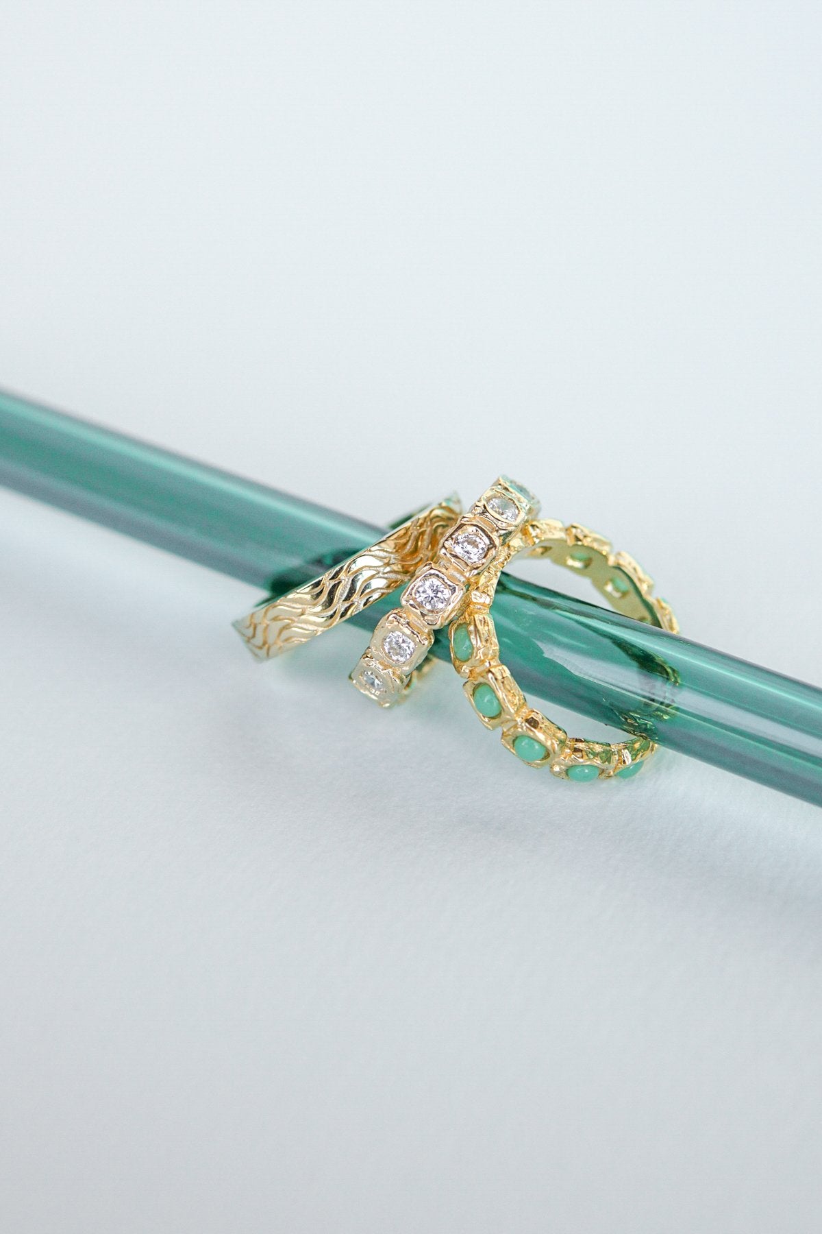 Eternity aqua ring gold plated-abc