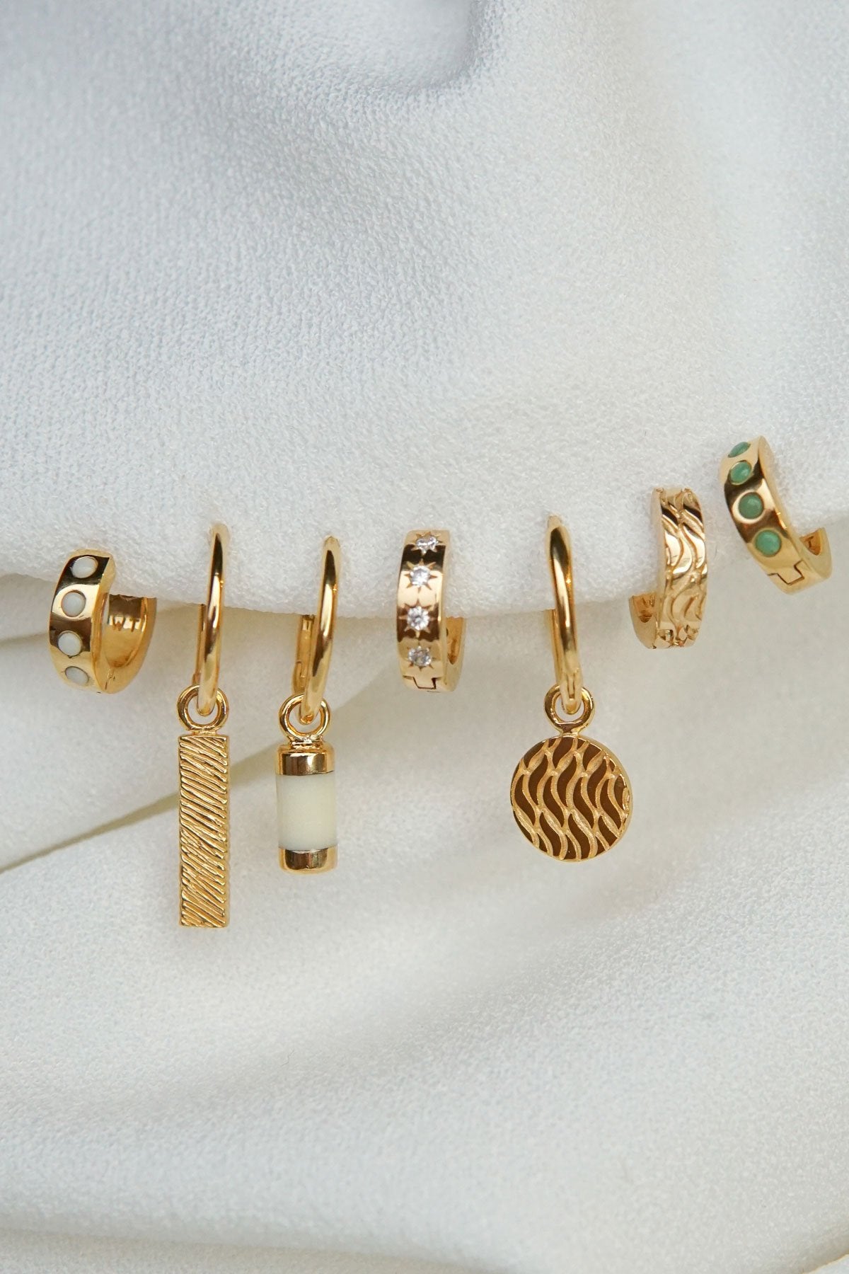 Cloud white earring gold plated-abc