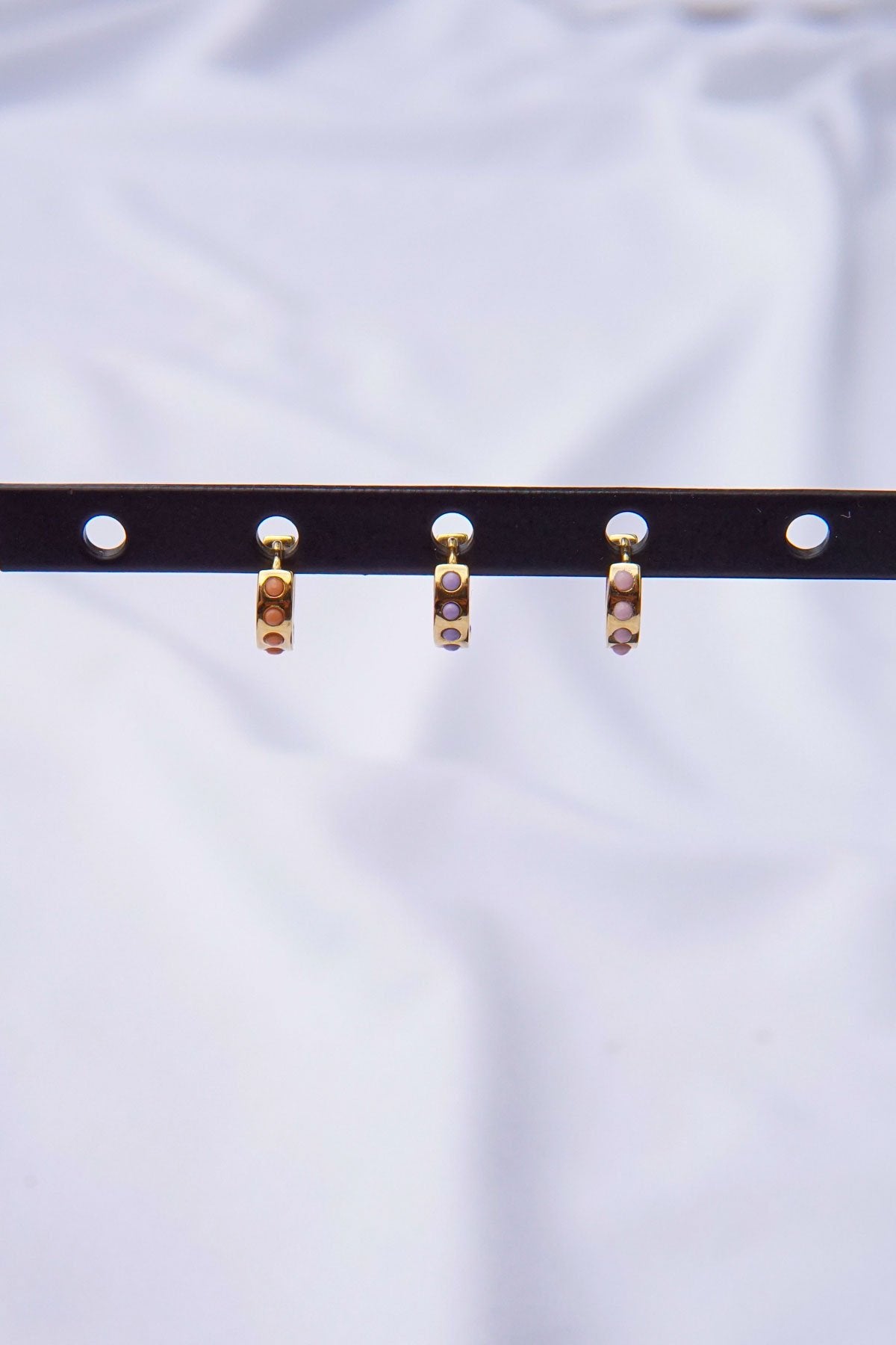 Lilac cloud huggie gold plated-abc