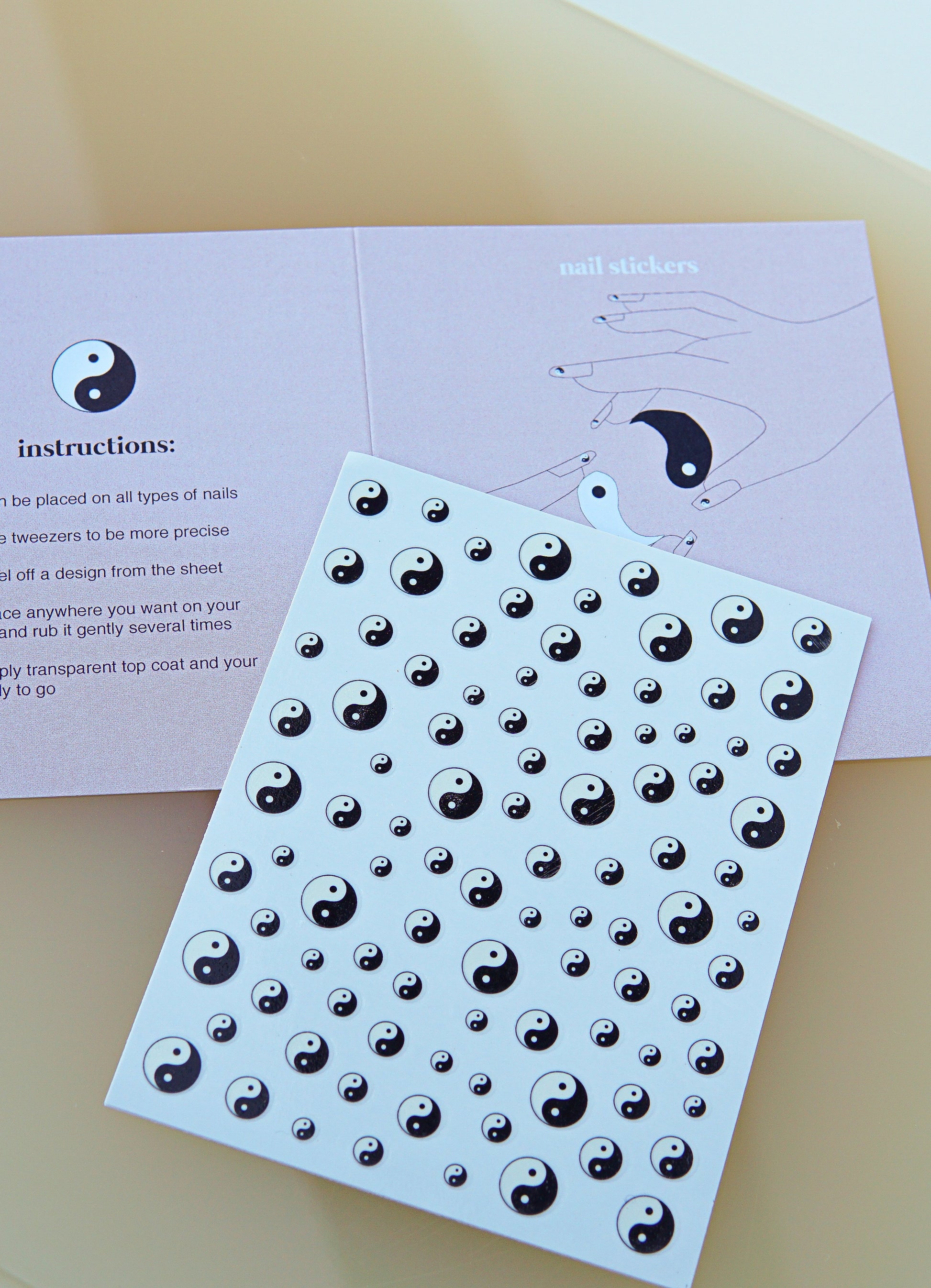 Nail stickers Yin Yang-abc