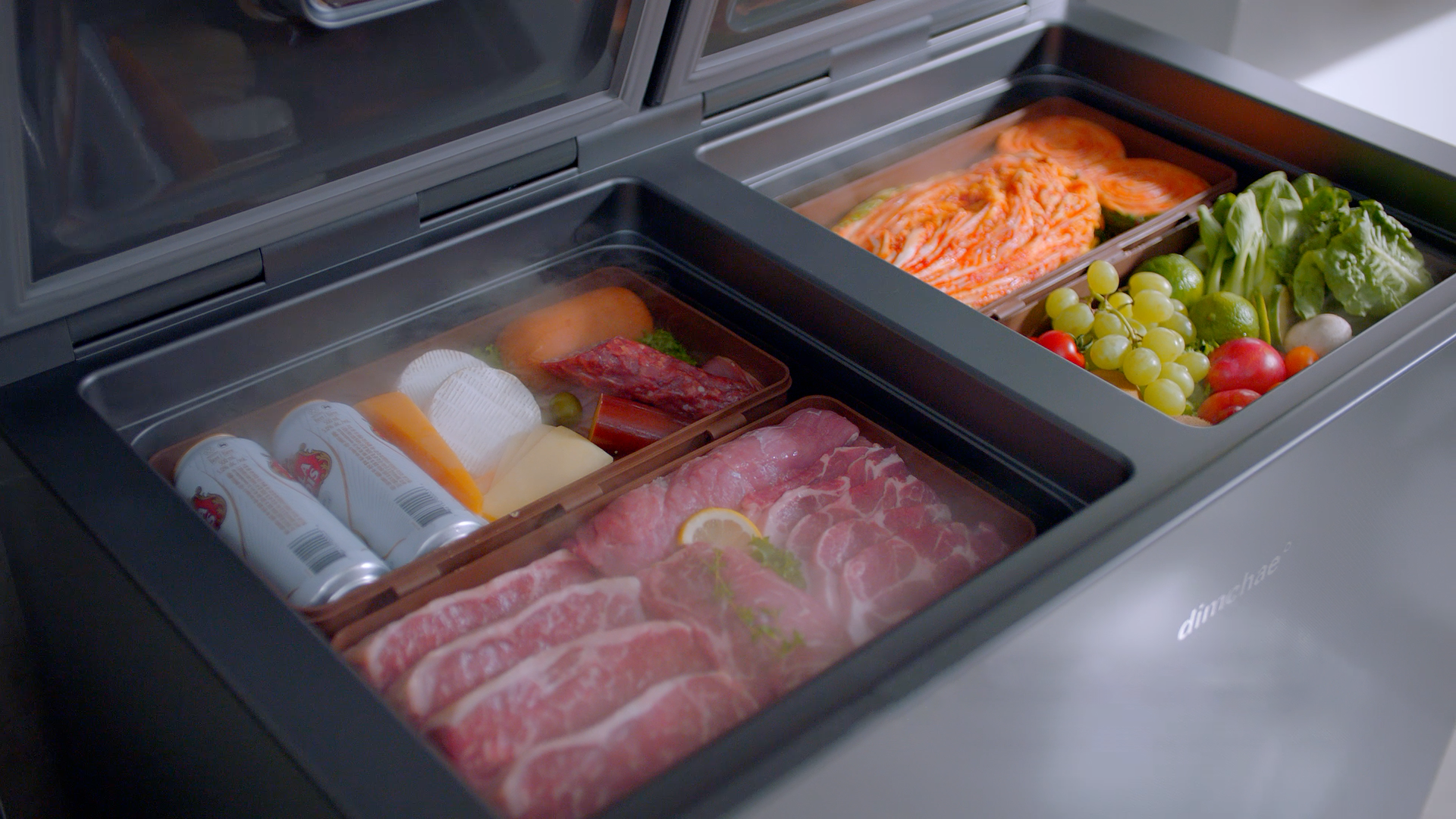 Satin Silver Chest Type Kimchi Refrigerator-Refrigerator-220 Liters-Default Title---abc