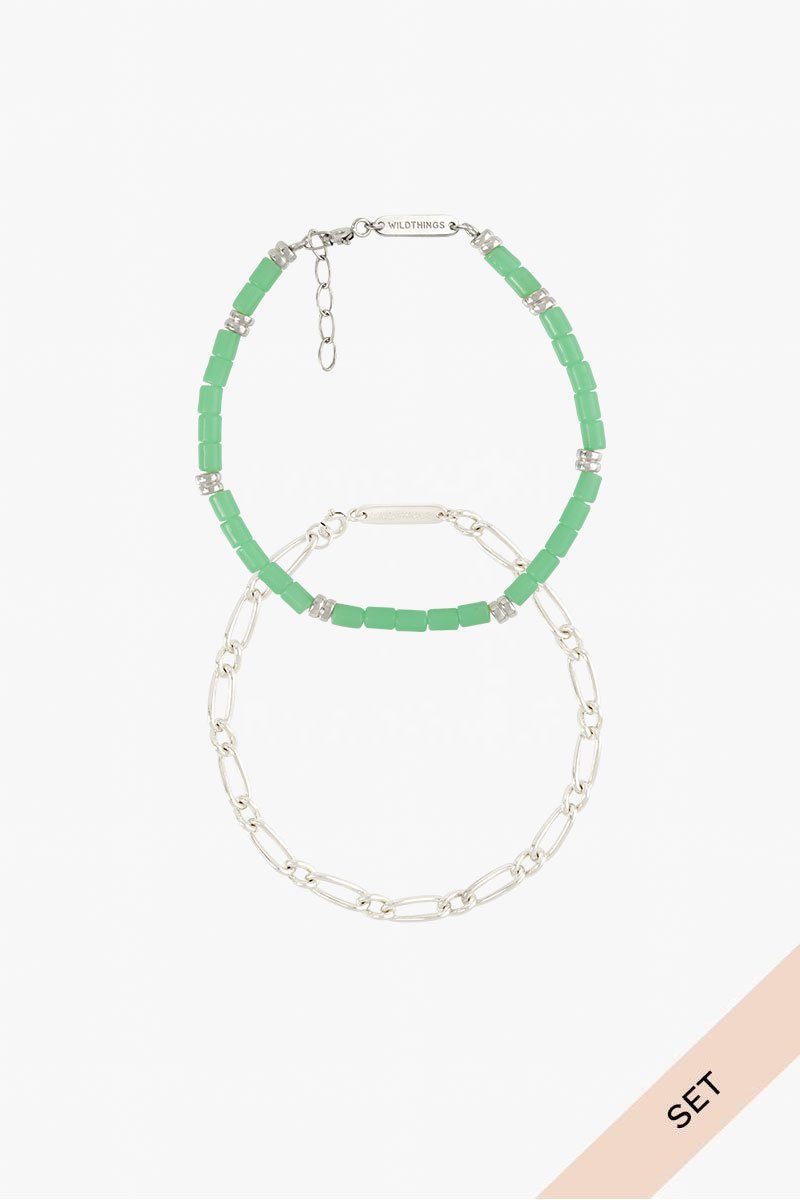 Green ocean set silver-abc