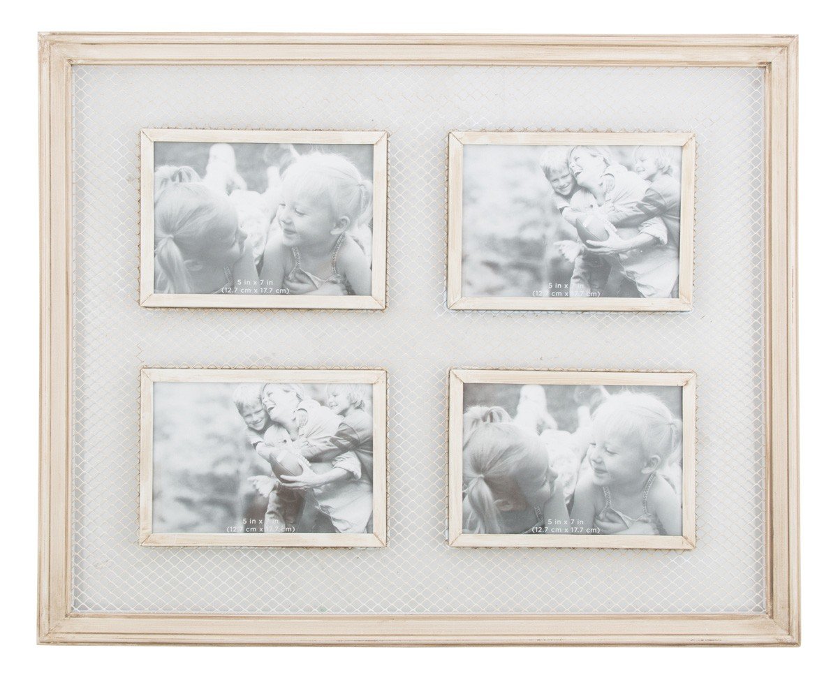 Wooden 4 Photo Wall Frame with Wire Detail 4x6-Accessories-Home & Giftware-Default Title---abc