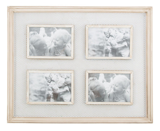 Wooden 4 Photo Wall Frame with Wire Detail 4x6-Accessories-Home & Giftware-Default Title---abc