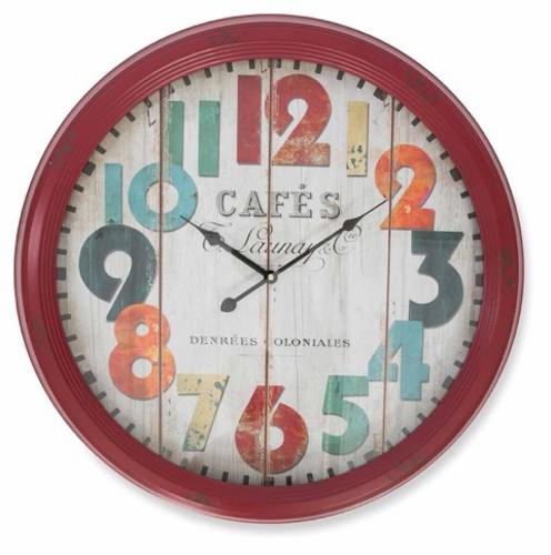 Cafe Red 62cm Metal Wall Clock-abc