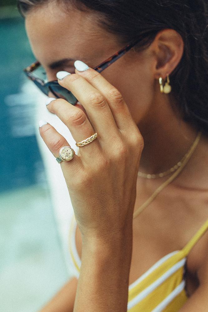 Braided ring gold plated-abc