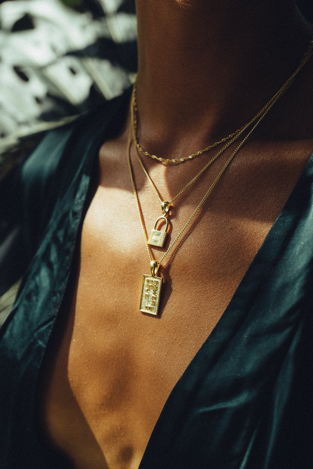 Curb chain necklace gold plated (45cm & 55cm)-abc