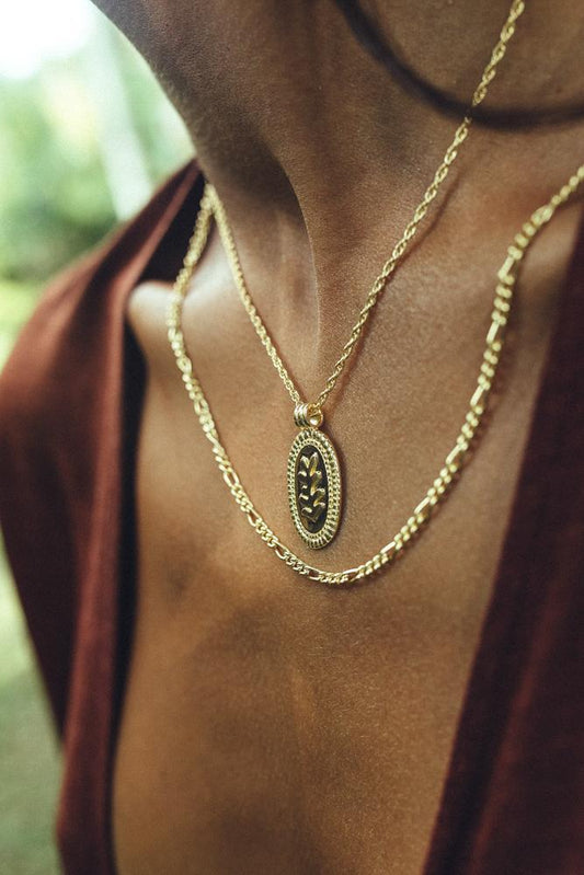 Long figaro chain gold plated (50cm)-abc