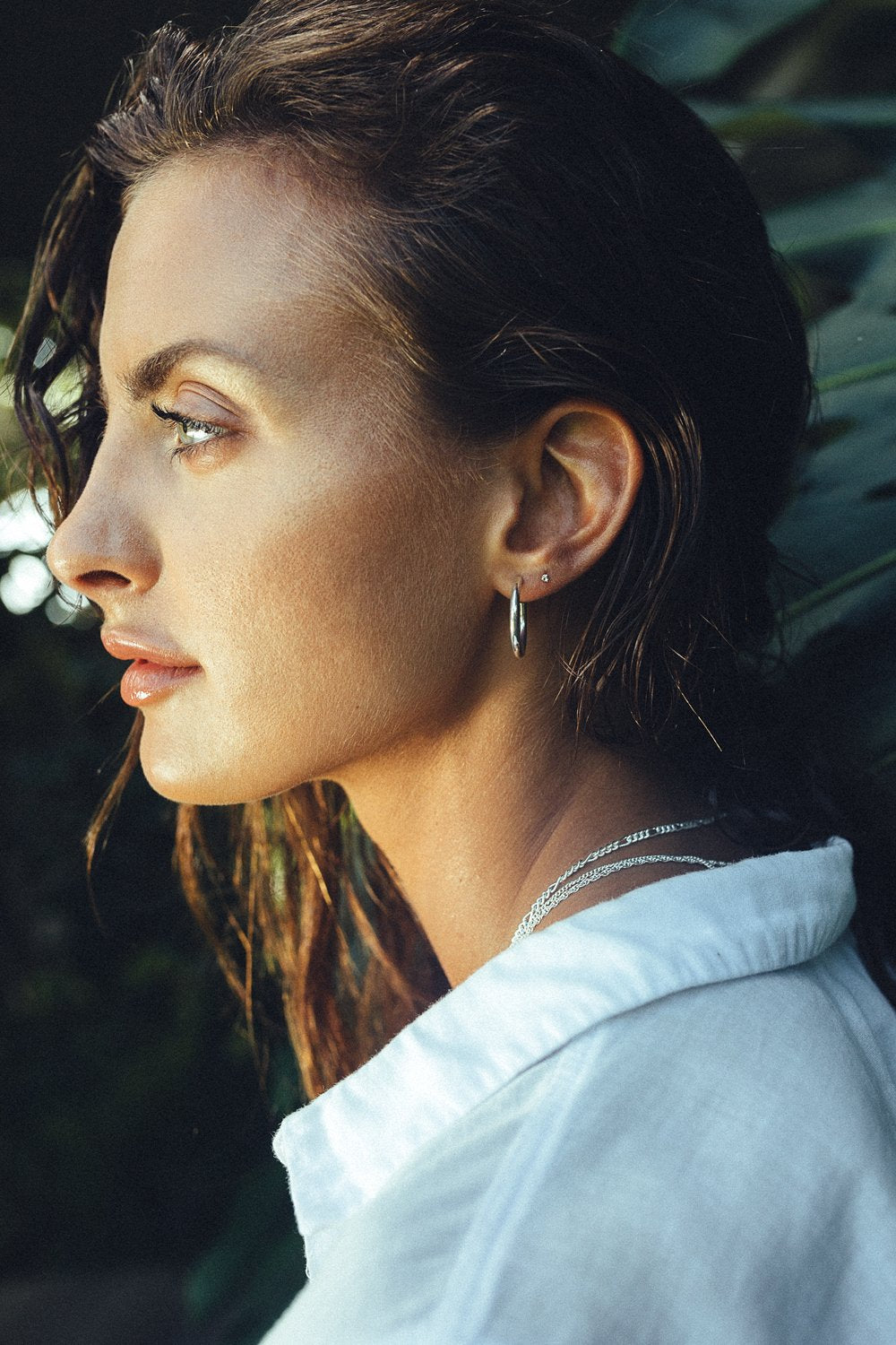 Medium hoop earring silver (22mm)-abc