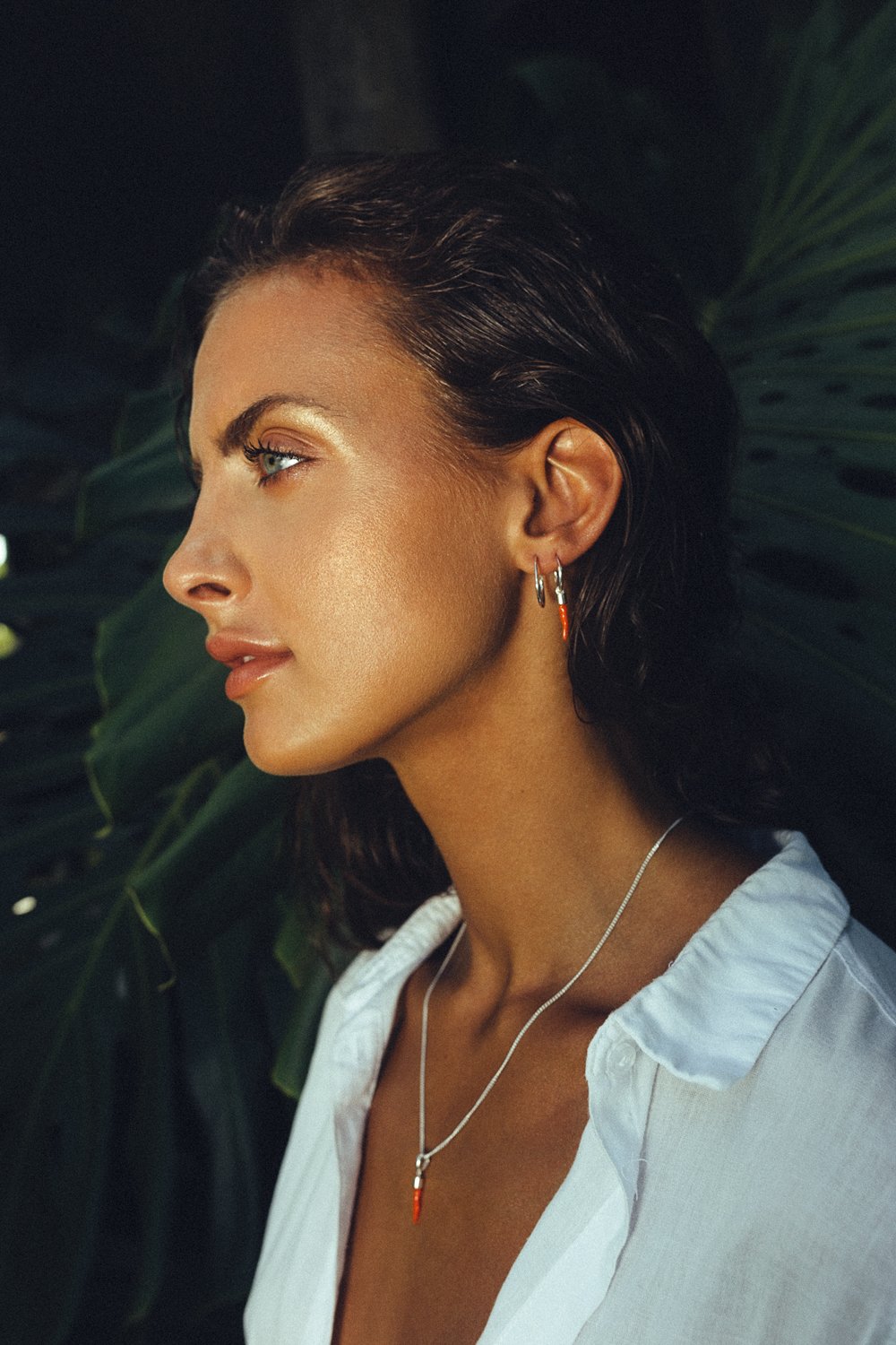 Medium hoop earring silver (22mm)-abc