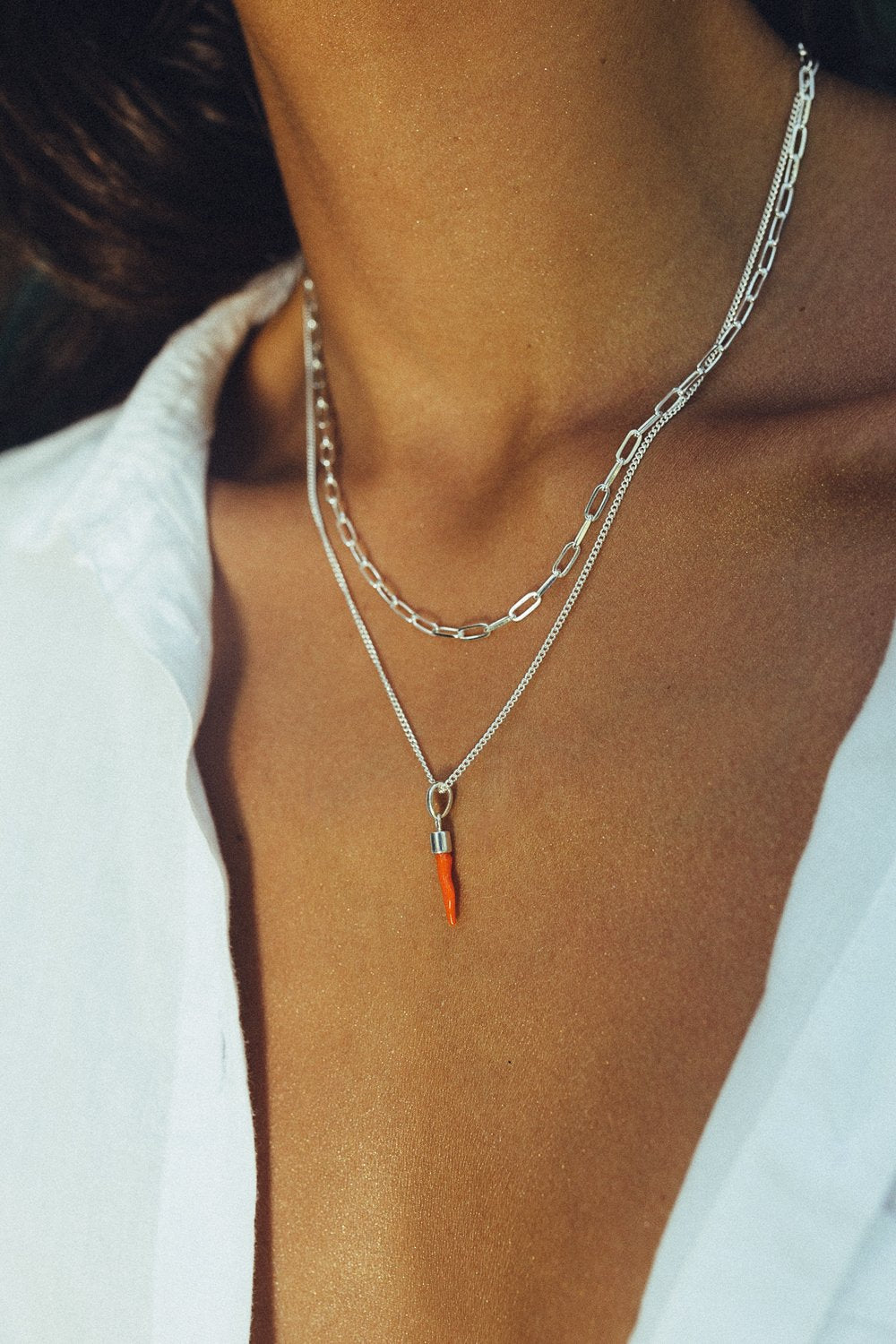 Round silver necklace (40cm & 50cm)-Necklace-Wildthings_collectables-Silver-40cm €44,95--abc