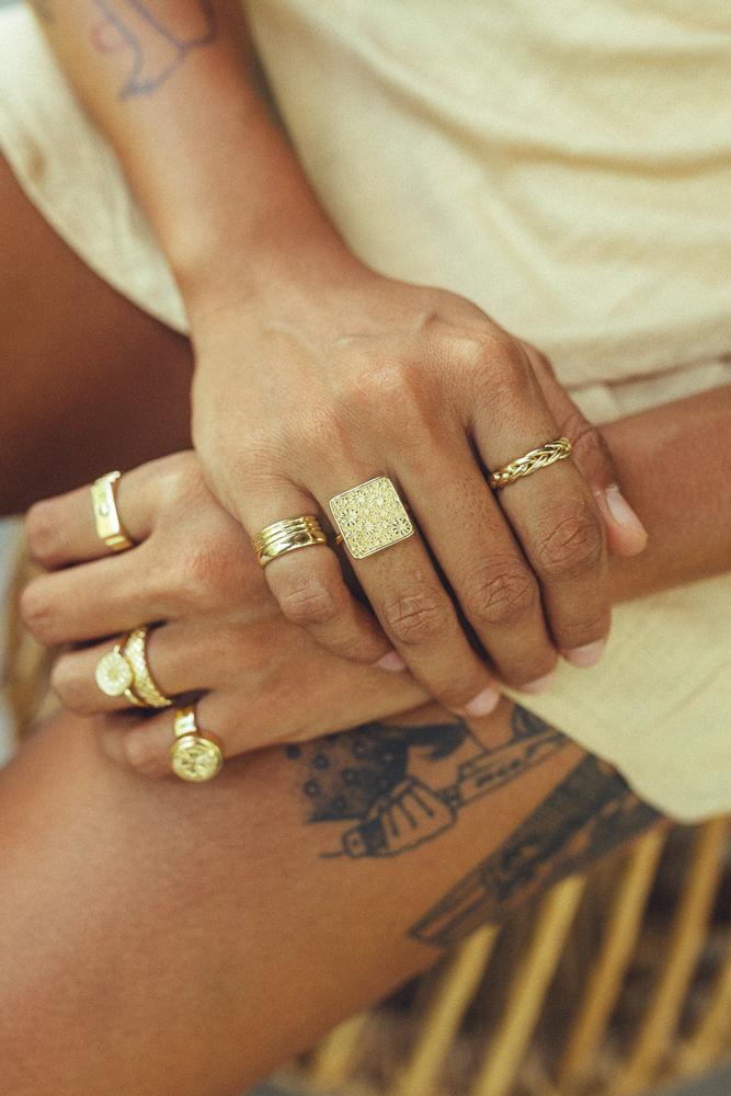 Braided ring gold plated-abc