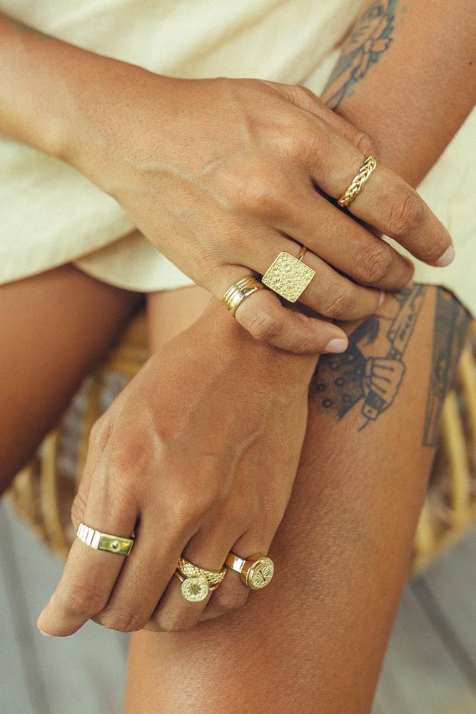 Braided ring gold plated-abc