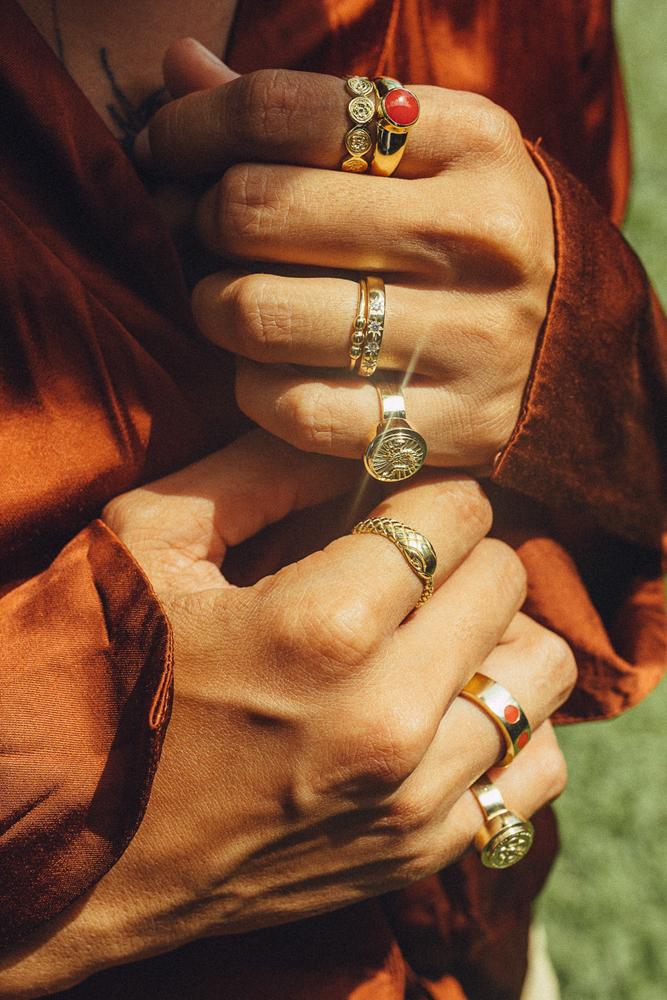 Lava ring gold plated-abc