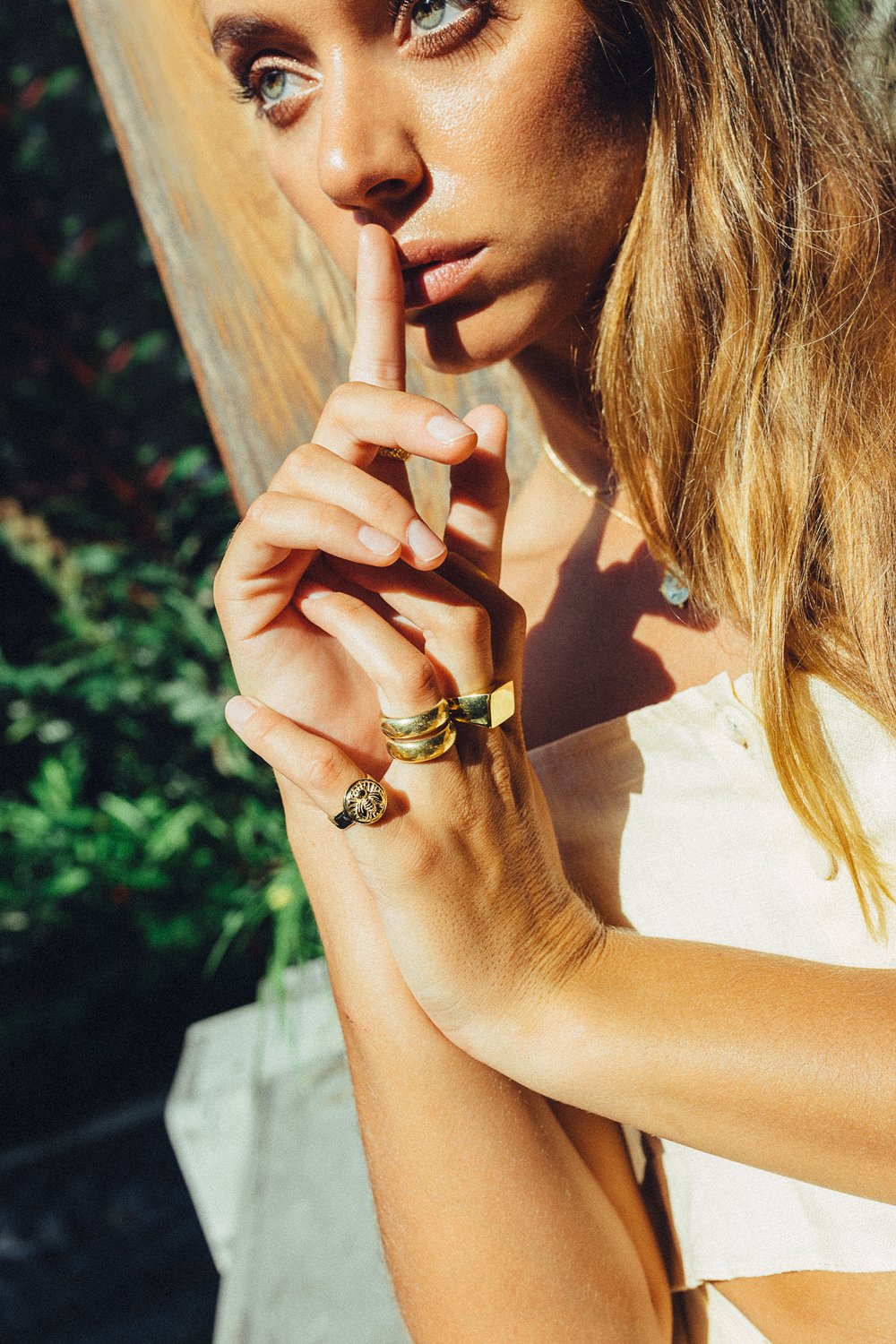 Double Trouble ring gold plated-abc