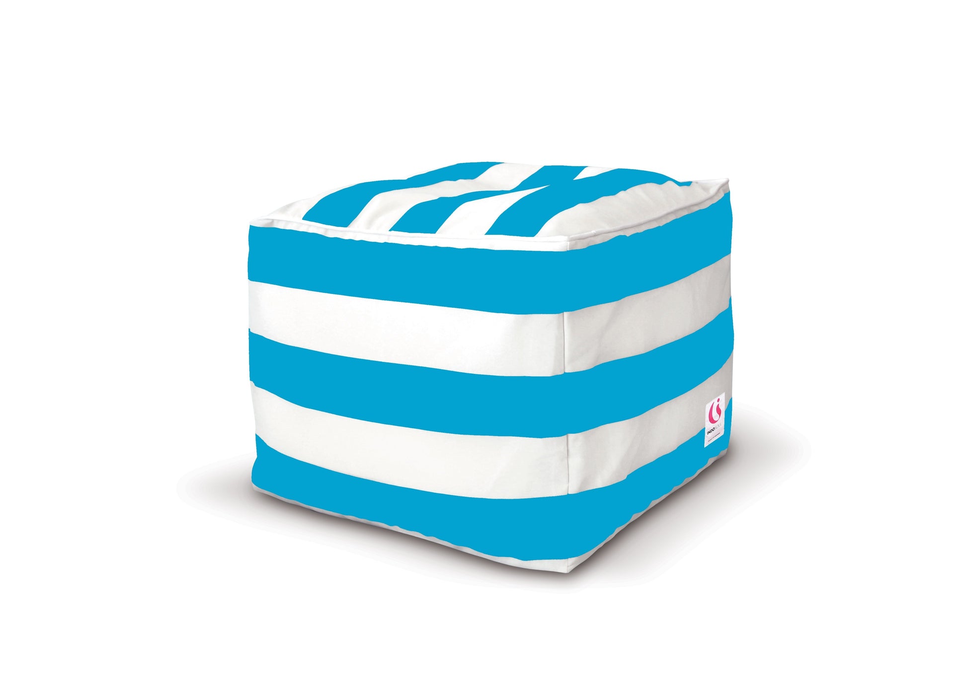 Uluwatu Striped Double Lounger Outdoor Bean Bag - Light Blue-Outdoor Seating-IndoSoul-Default Title---abc