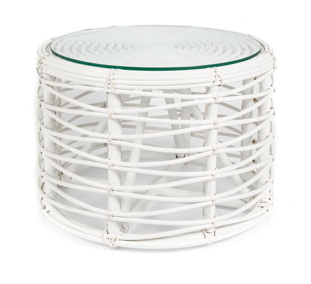 Rattan Round Coffee Table with Glass-Living-Home & Giftware-Default Title---abc