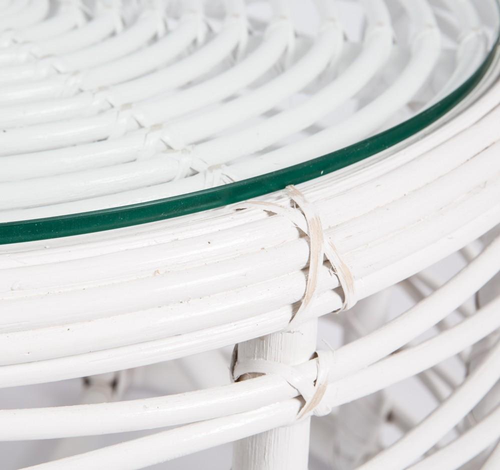 Rattan Round Coffee Table with Glass-Living-Home & Giftware-Default Title---abc