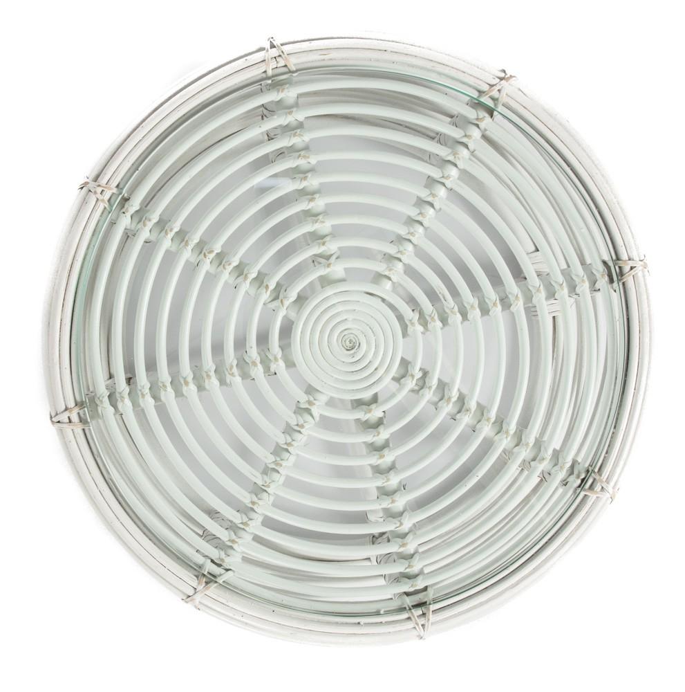 Rattan Round Coffee Table with Glass-Living-Home & Giftware-Default Title---abc