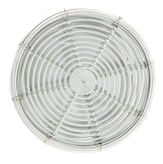 Rattan Round Coffee Table with Glass-Living-Home & Giftware-Default Title---abc