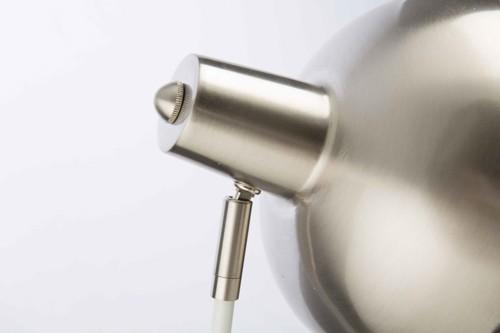 Cambridge Iron Table Lamp with Brushed Steel Shade and Base with Matt White Arm-abc