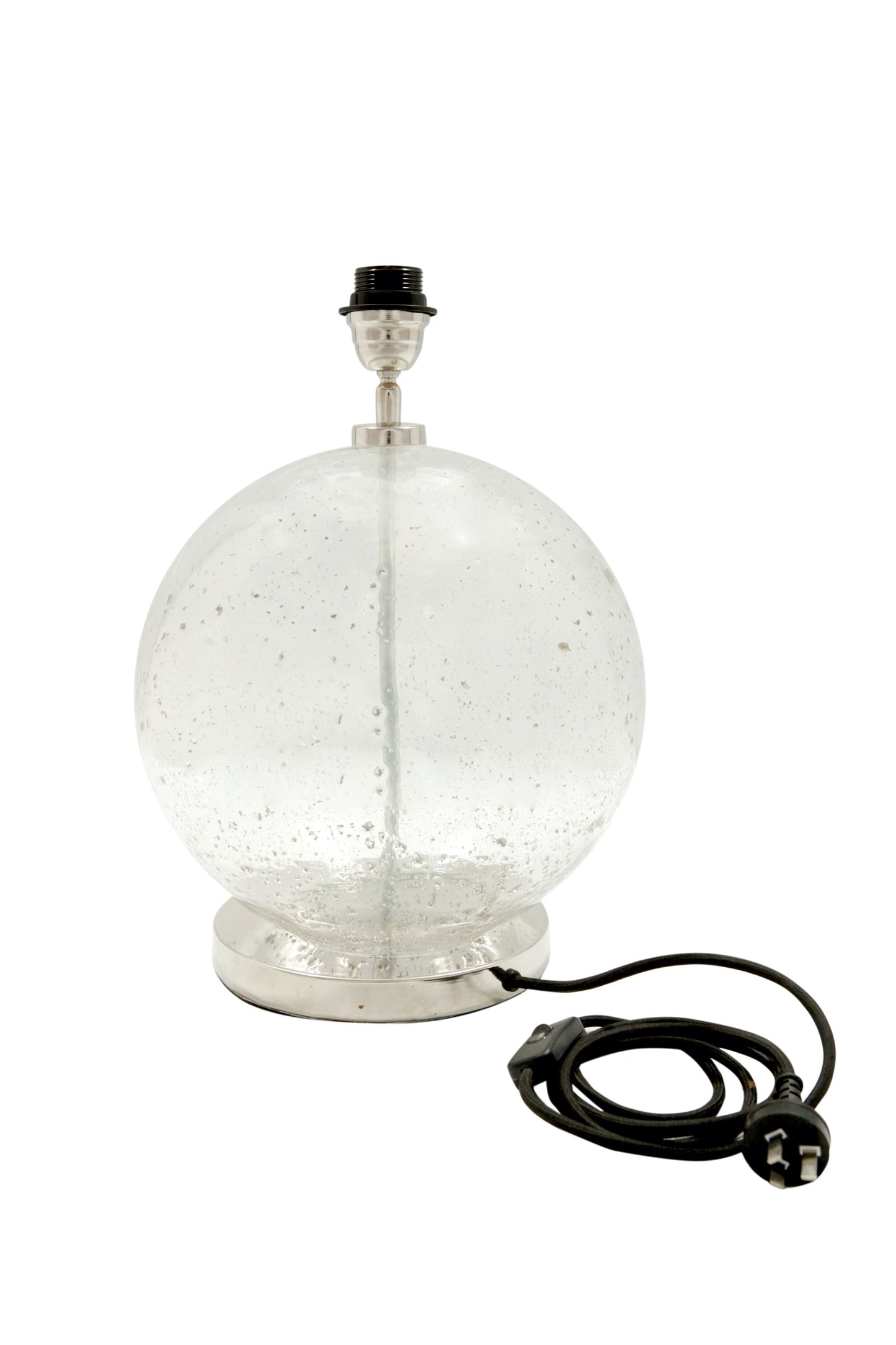 Lustre Ball Table - Clear - Stone Effect Glass Ball Table Lamp-abc
