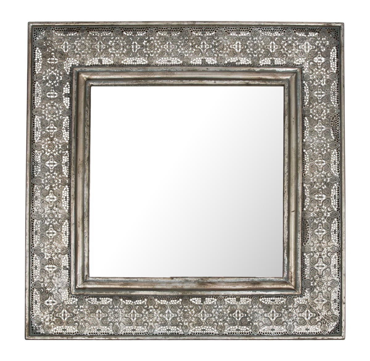 Square Mirror with Wide Metal Cutwork Frame Large-Living-Home & Giftware-Default Title---abc