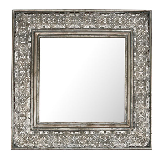 Square Mirror with Wide Metal Cutwork Frame Large-Living-Home & Giftware-Default Title---abc