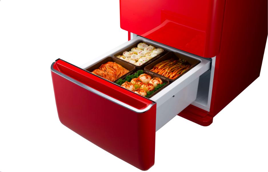 Maman Red Standing Kimchi Refrigerator-abc