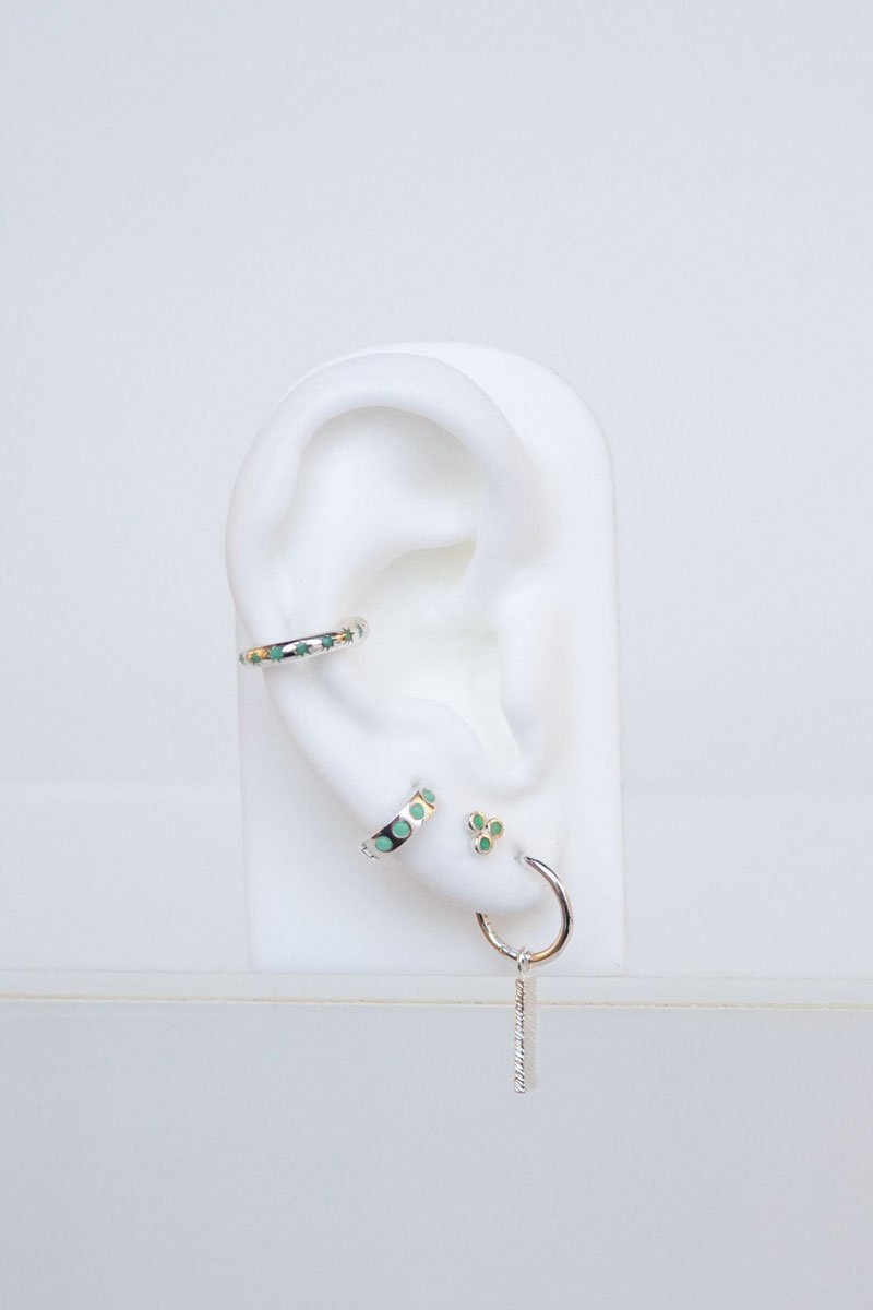 Ocean green huggie silver-abc