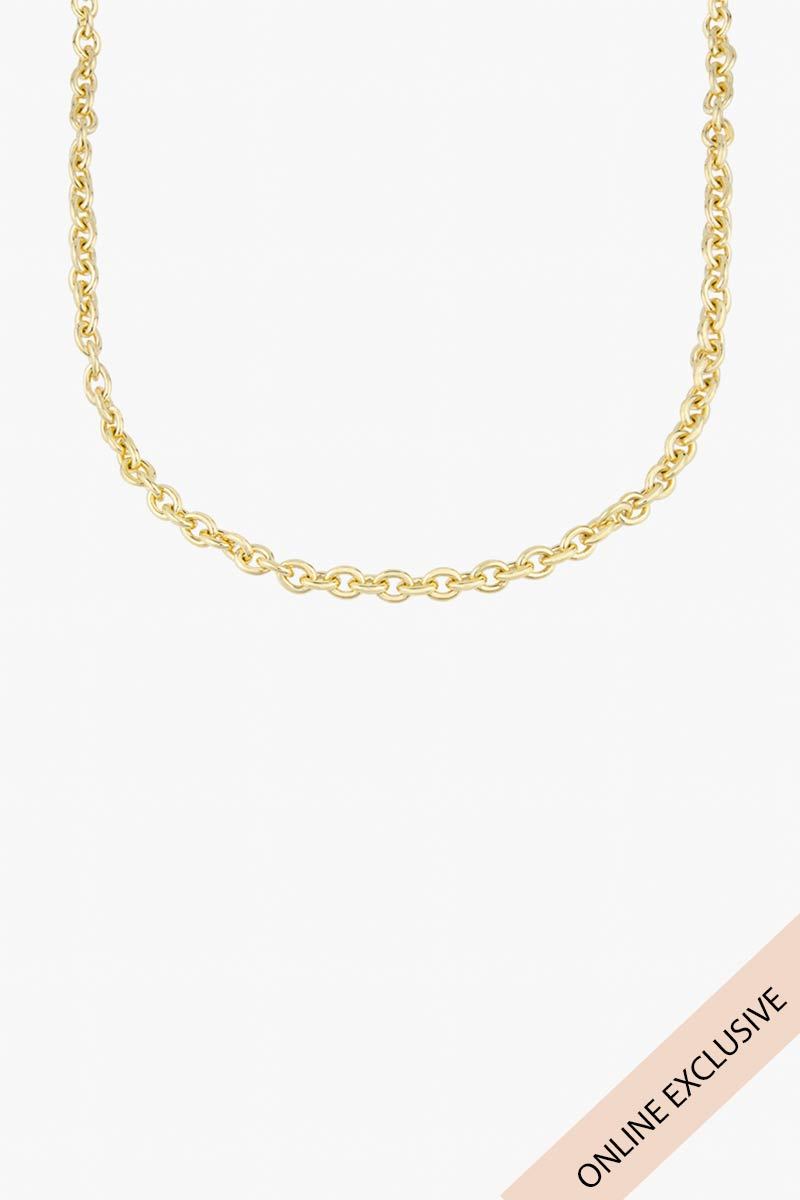 Statement chain necklace gold plated (40 cm)-Necklace-wildthings_collectables-Gold plated---abc