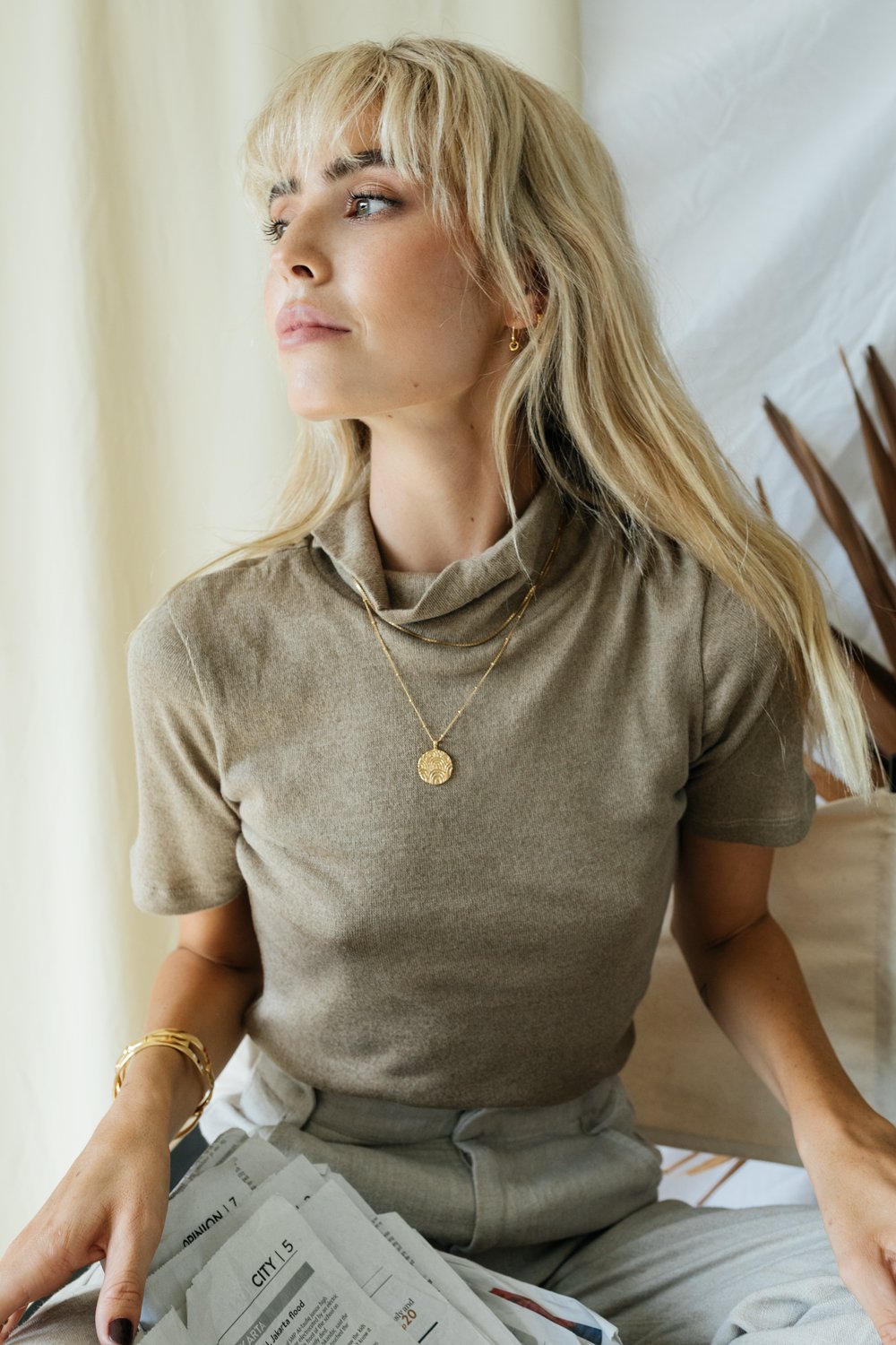 Stud chain necklace gold plated (45cm & 55cm)-Necklace-wildthings_collectables-Gold plated-45 cm--abc