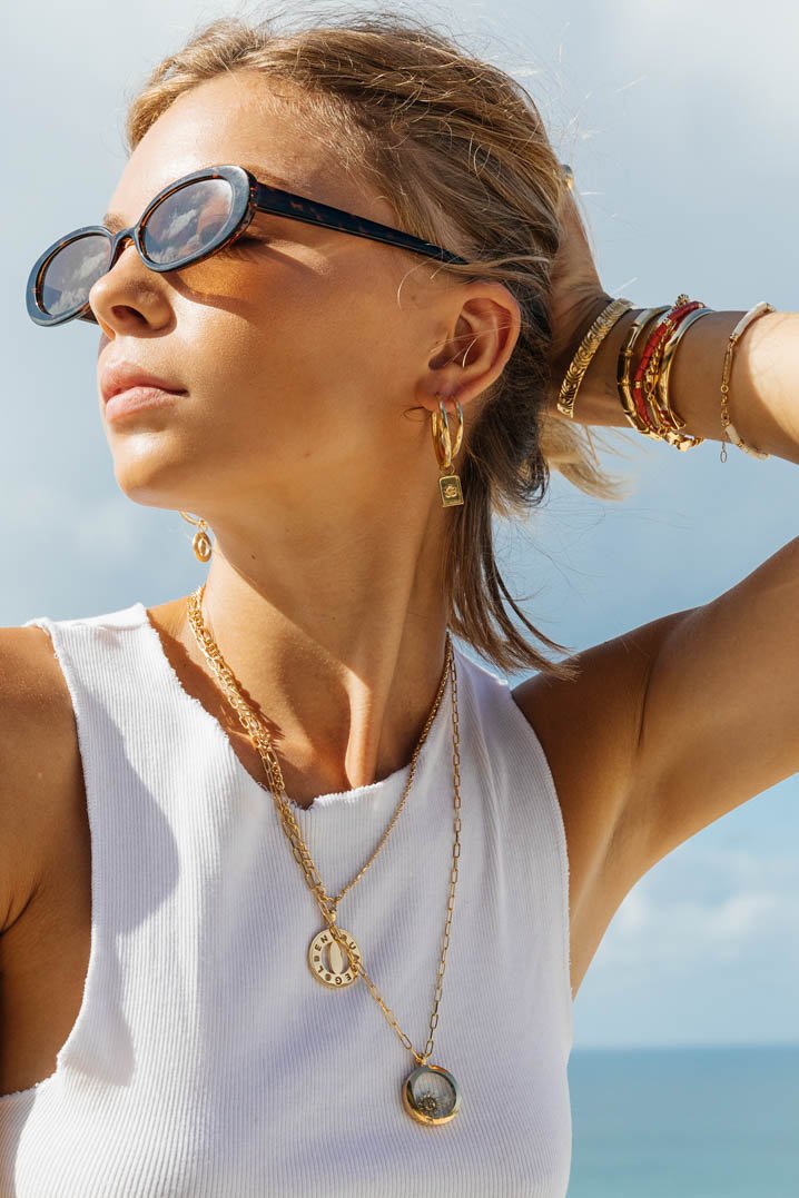 Kissed by the sun necklace pendant gold plated-abc