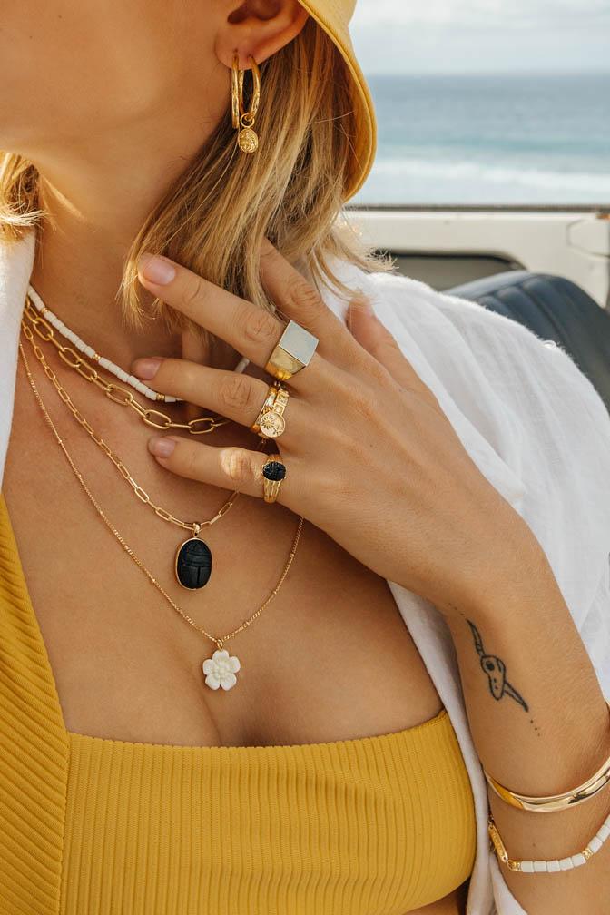 Kissed by the sun ring gold plated-abc