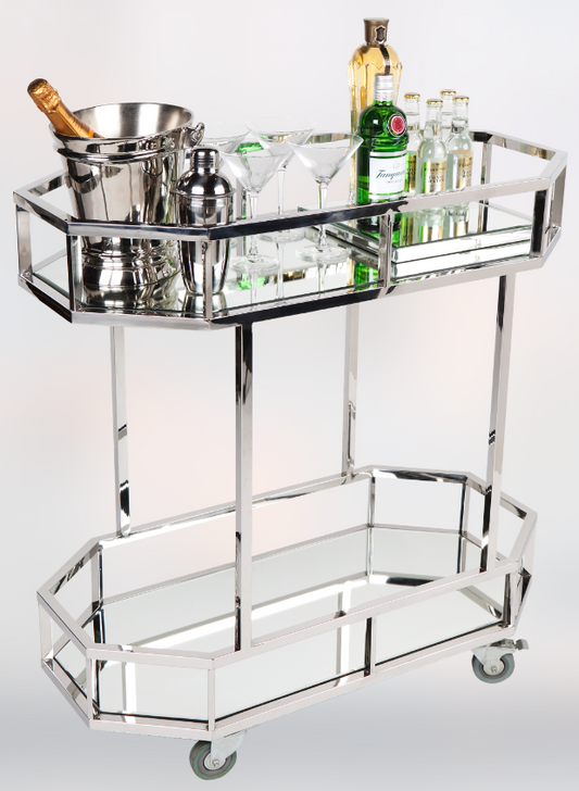 Brooklyn Drinks Trolley - Silver-abc
