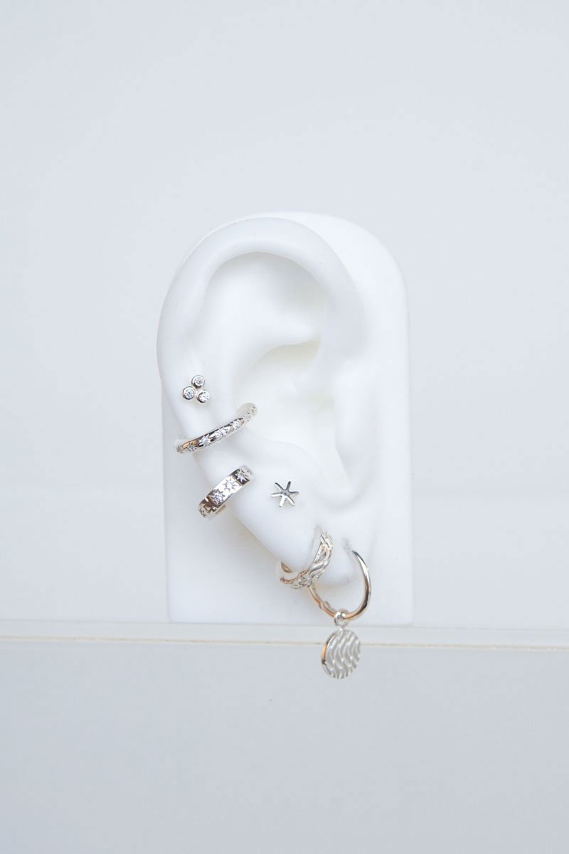 Multi shine stud silver-abc